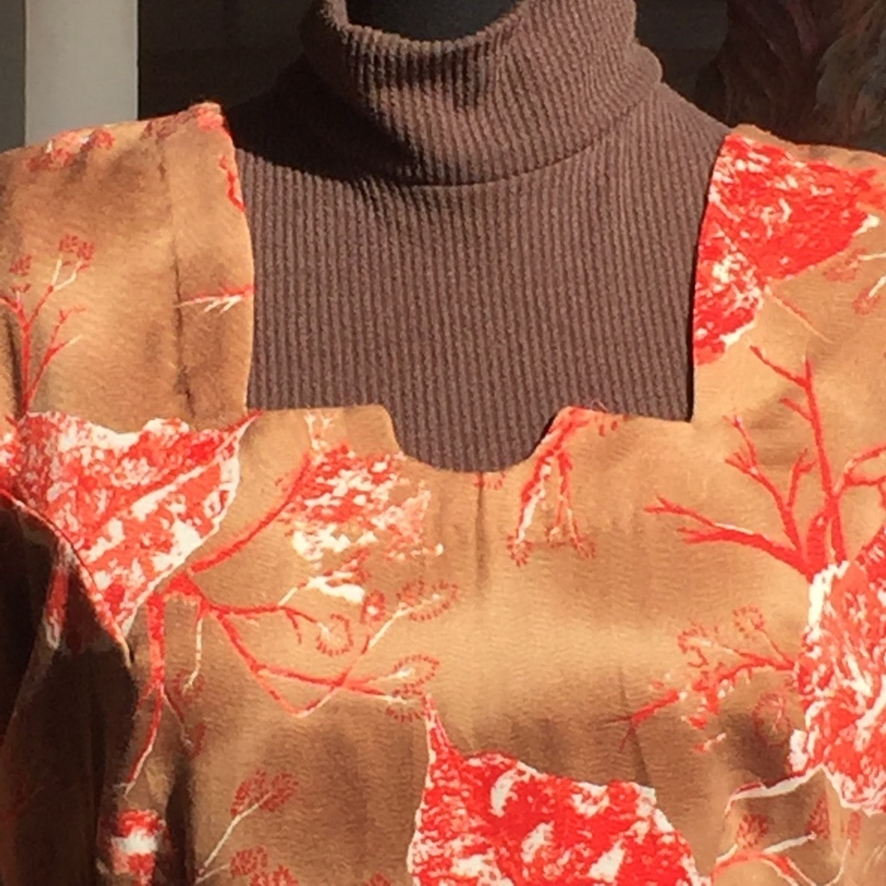 Orange and brown vintage tunic - Picture 4 of 5